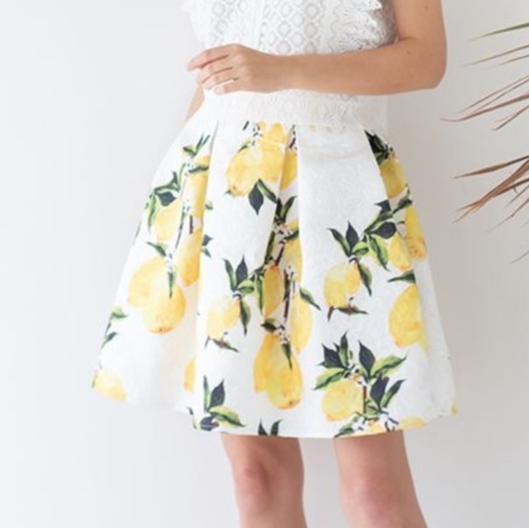 Chicwish Dresses & Skirts - Chicwish Lemon Tree printed skirt